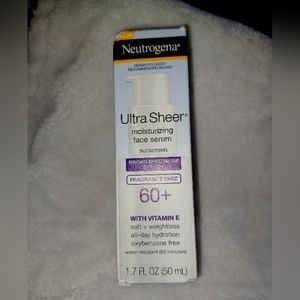 SPF  60+ NEUTROGENA ULTRA SHEER FACE MOISTURIZING SERUM.